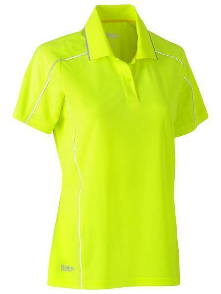 Bisley Women's Cool Mesh Polo Shirt BKL1425 Work Wear Bisley Workwear Yellow 6 